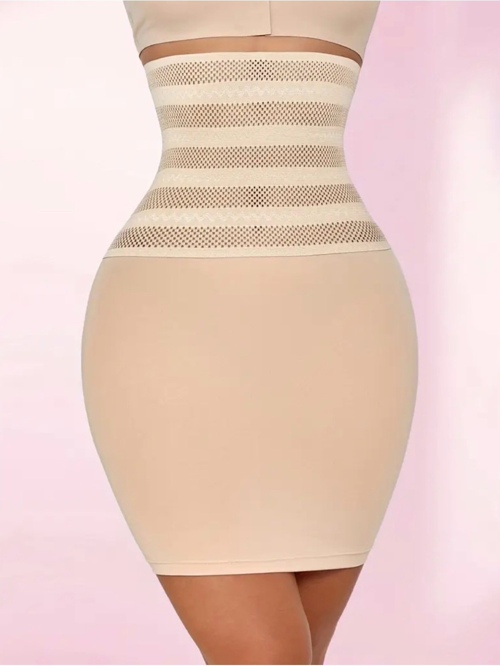 High-Waist Shaping Pencil Skirt in Milky Nude